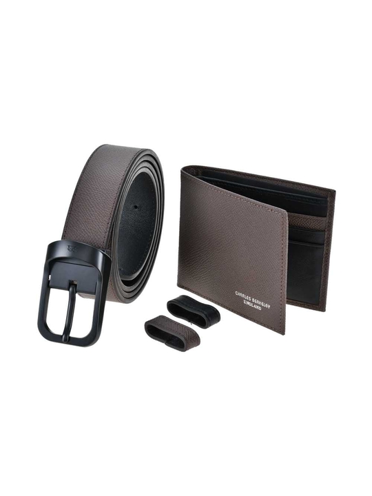 Tumbled Wallet & Tumbled Belt (Matte Black Buckle) Gift Set